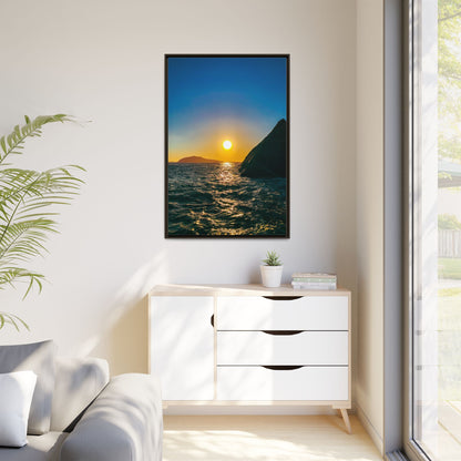 Dunquin Pier Sunset Matte Canvas, Framed (Multi-color)