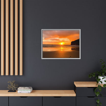 Sunset in Ballybunion Matte Canvas, Framed (Multi-color)
