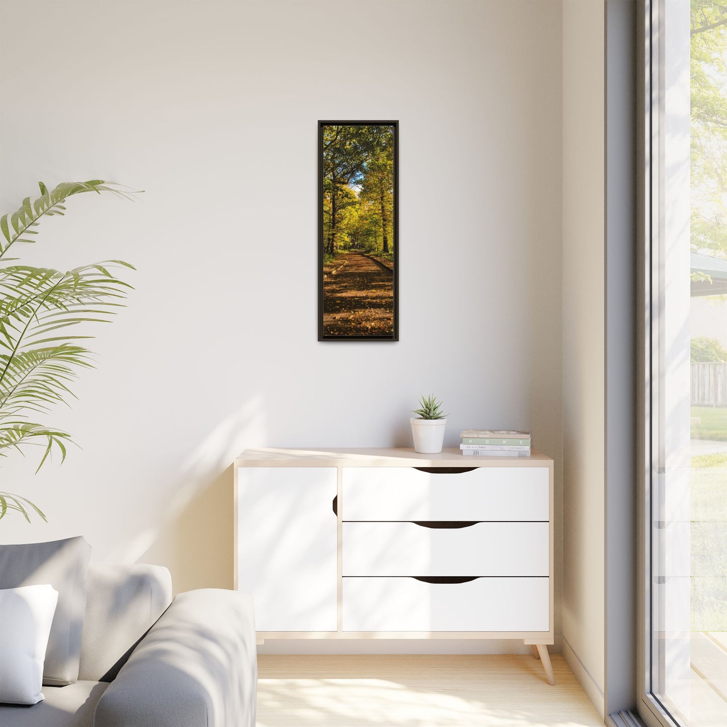 Listowel Town Park Autumn Matte Canvas, Framed (Multi-color)