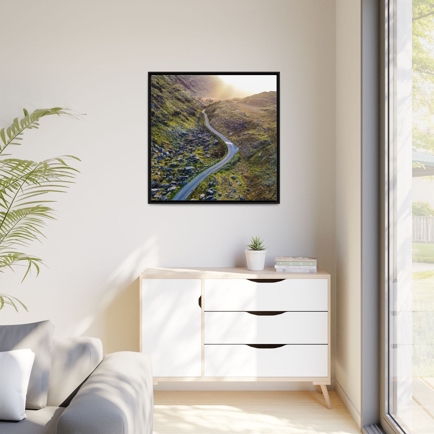 Valley Road Matte Canvas, Framed (Multi-color)