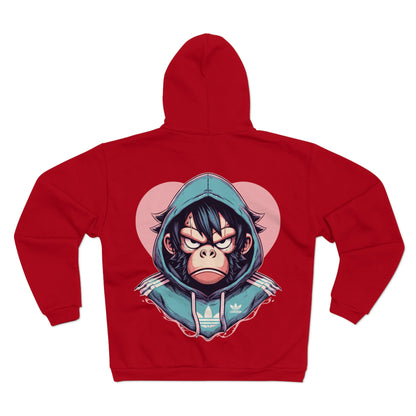 Cool Gorilla Graphic Unisex Hooded Zip Sweatshirt