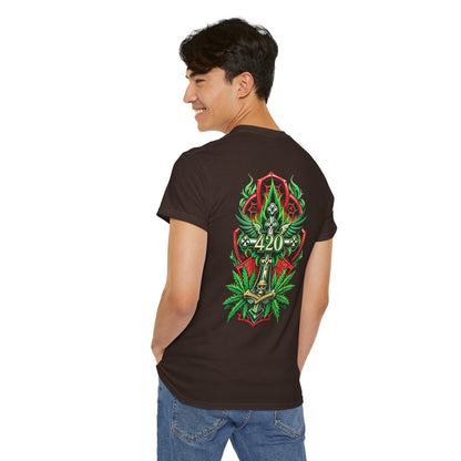 420 Cannabis Shield T-Shirt – Marijuana Leaf Stoner Graphic Tee