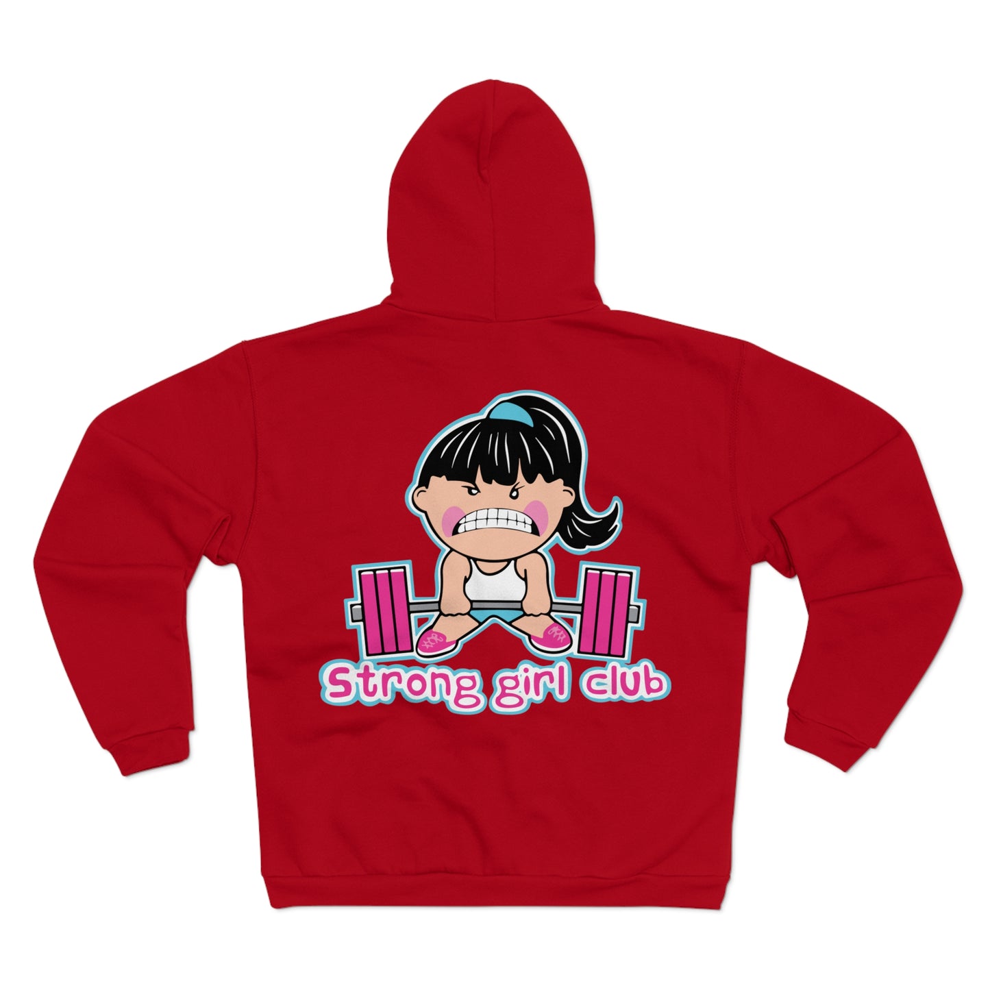 Strong Girl Club Unisex Hooded Zip Sweatshirt - Empowering Workout Hoodie