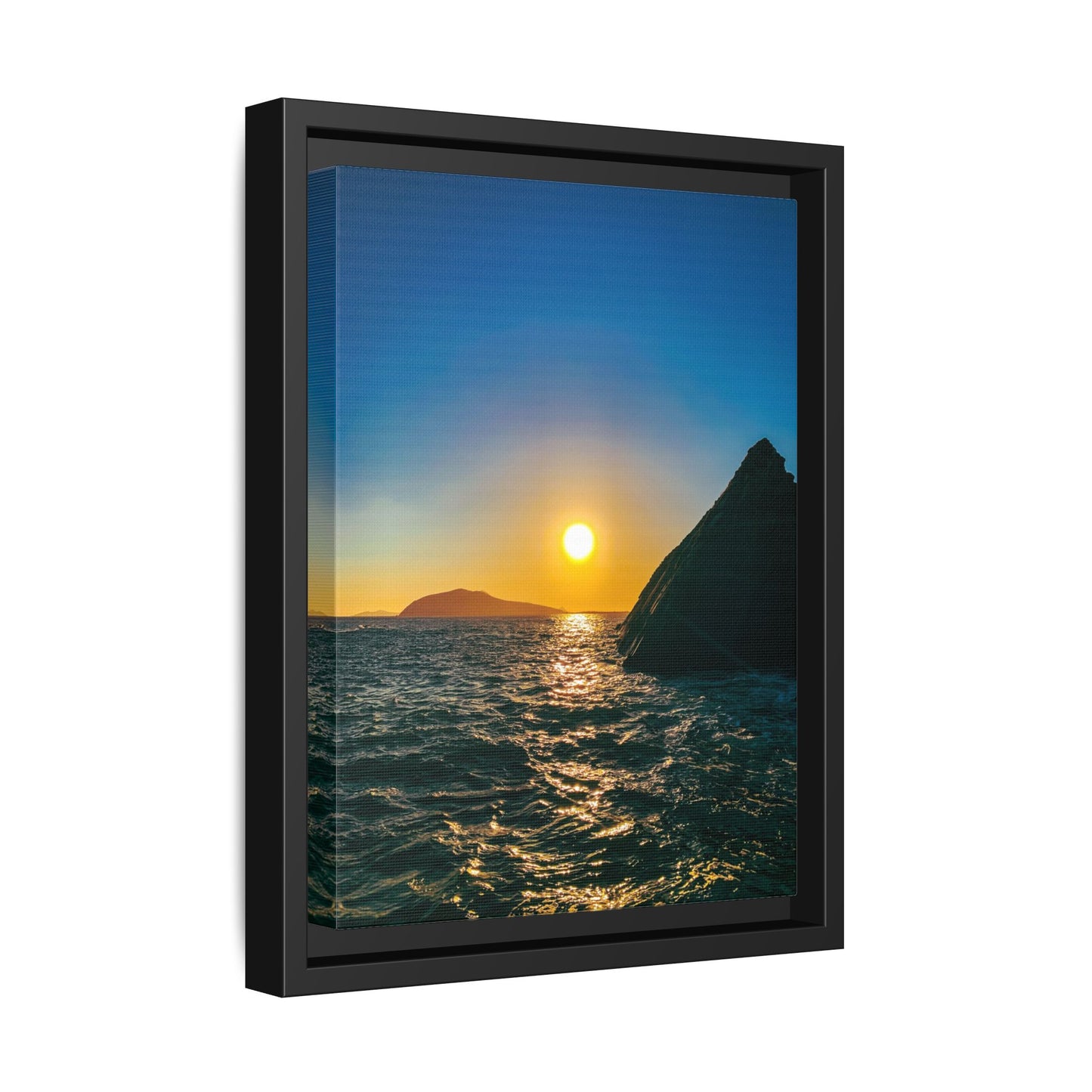 Dunquin Pier Sunset Matte Canvas, Framed (Multi-color)
