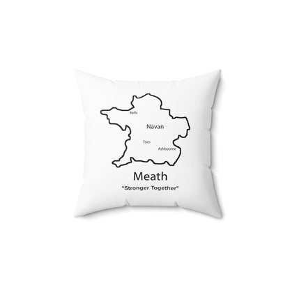 Meath Spun Polyester Square Pillow White Edition 2 Sizes