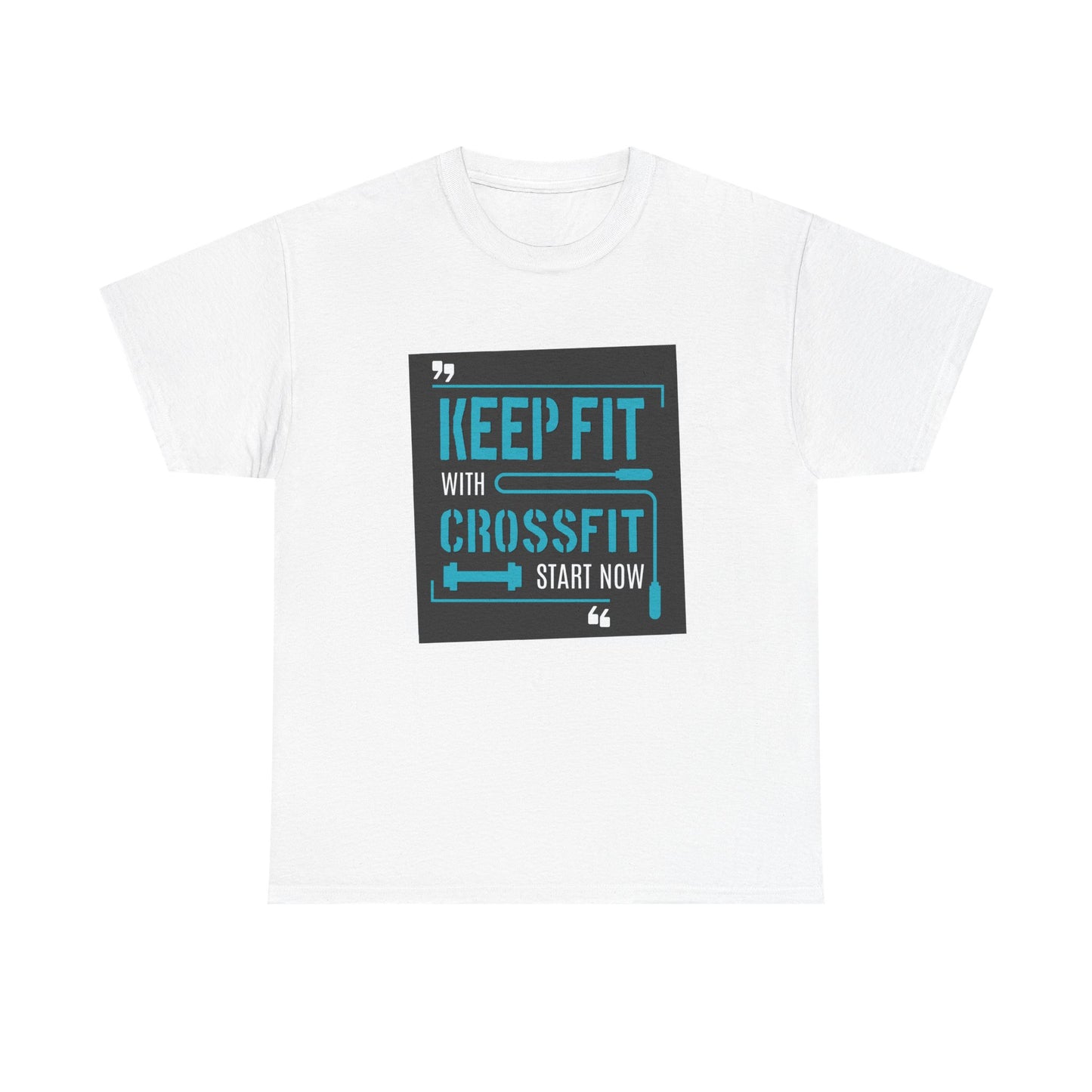 Keep Fit CrossFit Unisex Heavy Cotton Tee - Fitness Motivation Shirt