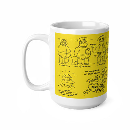 Funny Cartoon Chief Coffee Mug - 11oz & 15oz - Ideal Gift for Police Enthusiasts