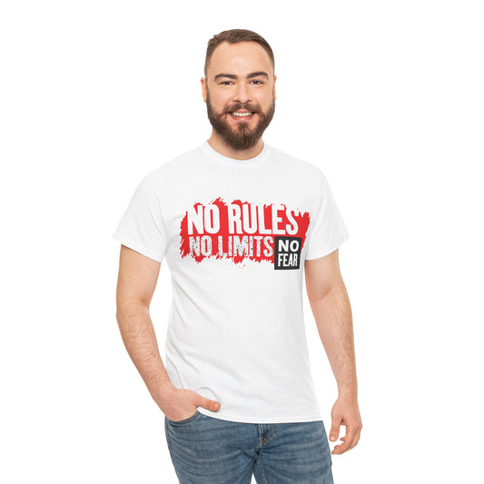 No Rules No Limits Unisex Heavy Cotton Tee – Motivational Graphic Shirt