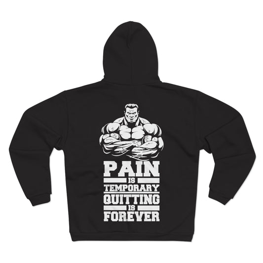 Motivational Fitness Hoodie - 'Pain is Temporary, Quitting is Forever'