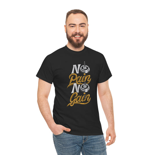Motivational Workout Tee - 'No Pain No Gain' Unisex Heavy Cotton T-Shirt