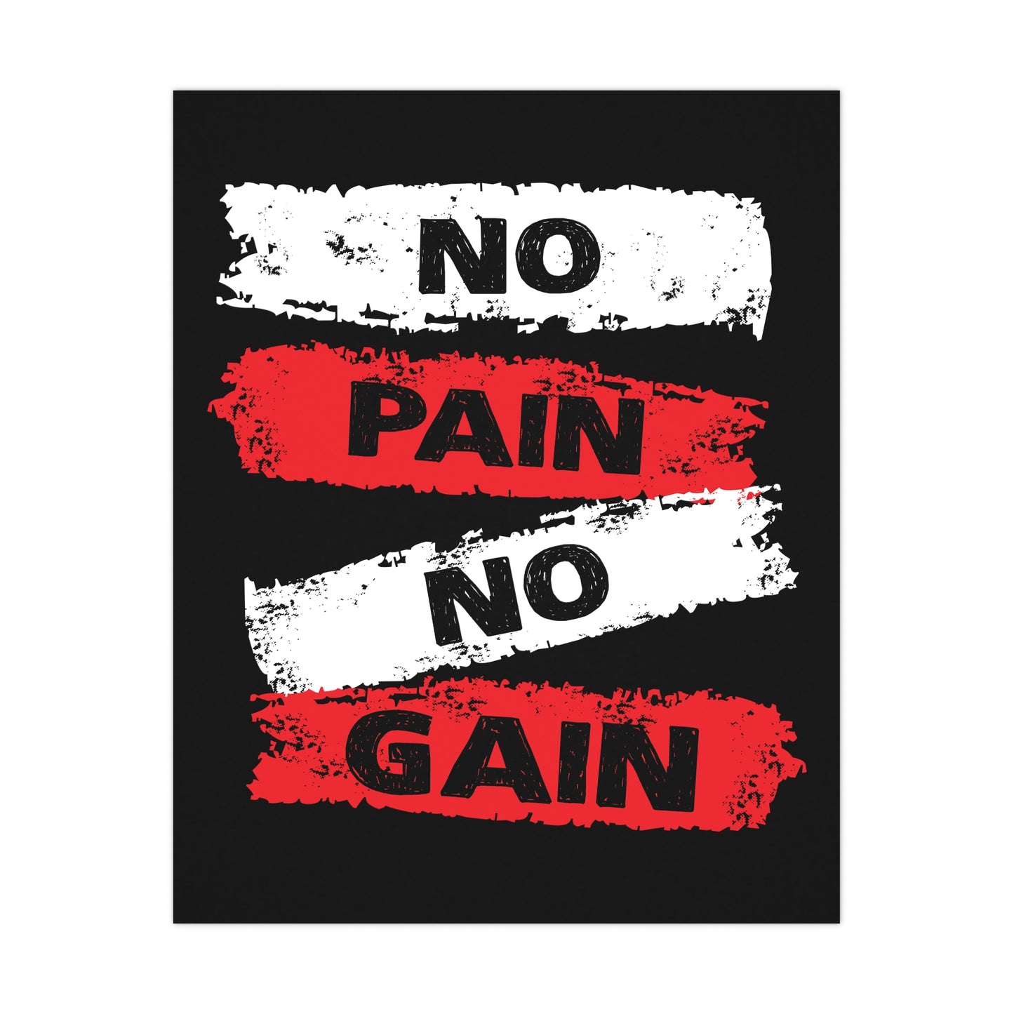 Inspirational Matte Poster - 'No Pain No Gain' Fitness Wall Art
