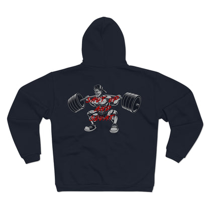 Shut Up and Squat Fitness Unisex Hooded Zip Sweatshirt for Gym Enthusiasts
