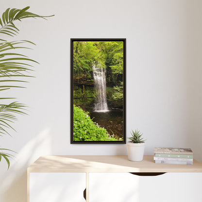 Glacer Waterfall Matte Canvas, Framed (Multi-color)