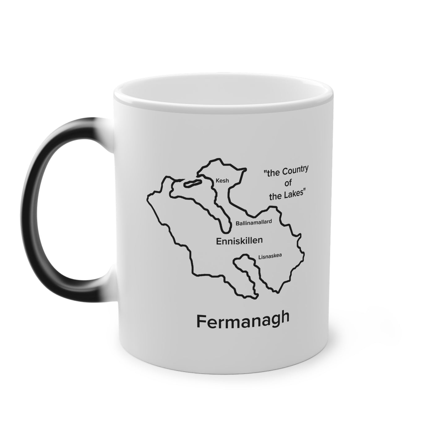 Fermanagh Magic Mug: Color - Changing Coffee Cup with Artistic Map Design