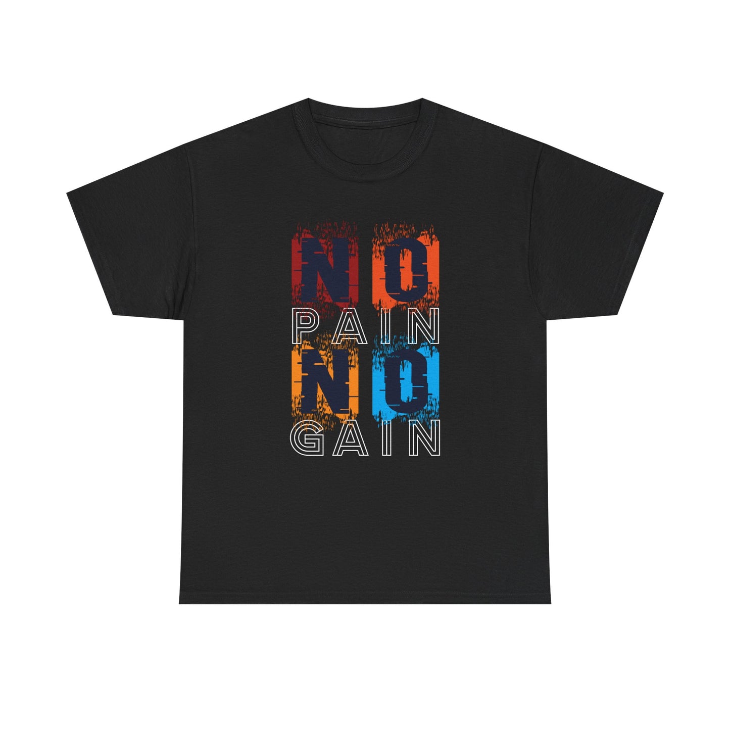Unisex Heavy Cotton Tee - Motivational 'No Pain No Gain' Graphic T-Shirt