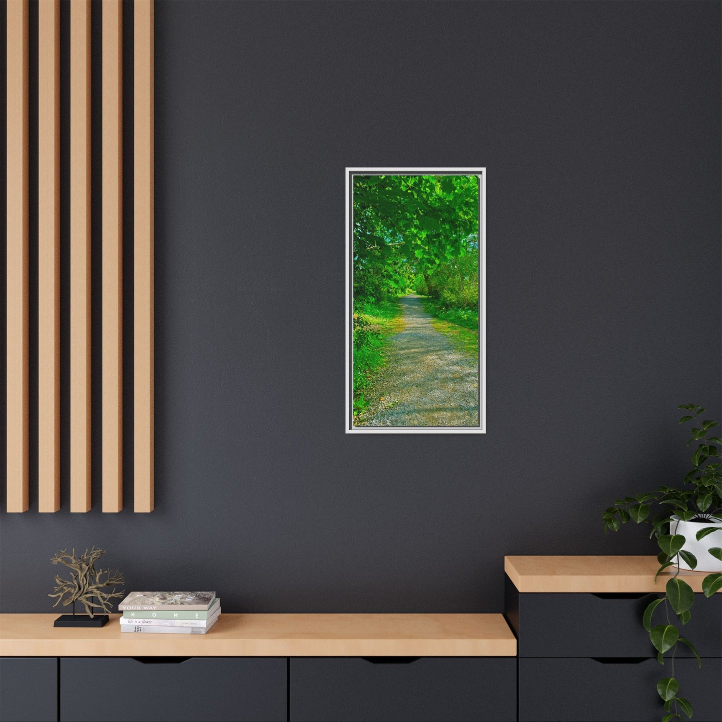 Listowel River Walk Matte Canvas, Framed (Multi-color)