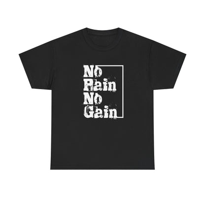 No Pain No Gain Heavy Cotton Tee - Motivational Unisex Shirt for Fitness Enthusiasts
