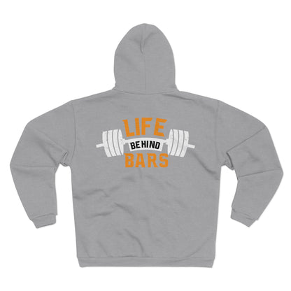 Life Behind Bars Unisex Hooded Zip Sweatshirt - Perfect for Gym Lovers