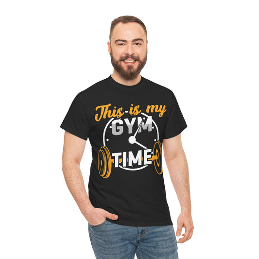 Gym Time Unisex Heavy Cotton Tee - Perfect Workout Shirt for Fitness Enthusiasts