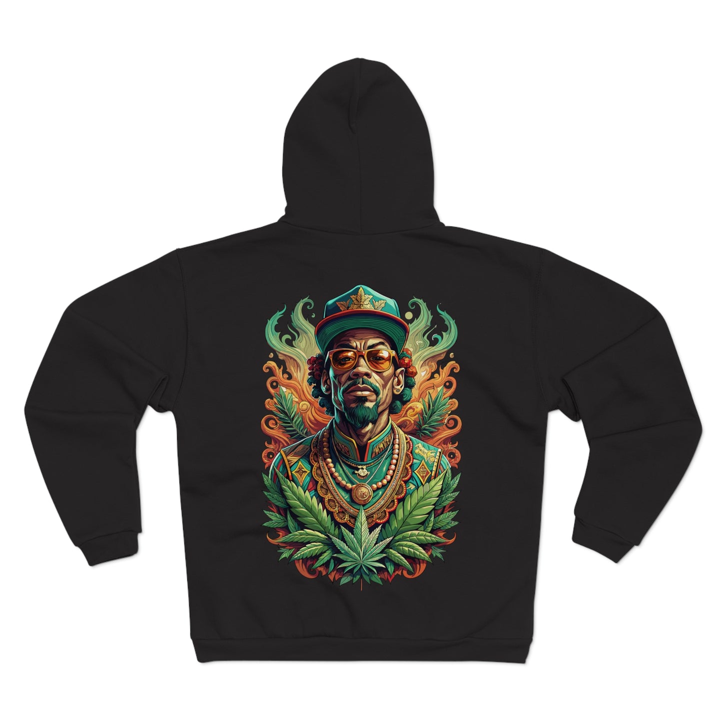Reggae Lion Tee — Rasta Portrait Graphic Zip Hoodie