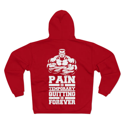 Motivational Fitness Hoodie - 'Pain is Temporary, Quitting is Forever'