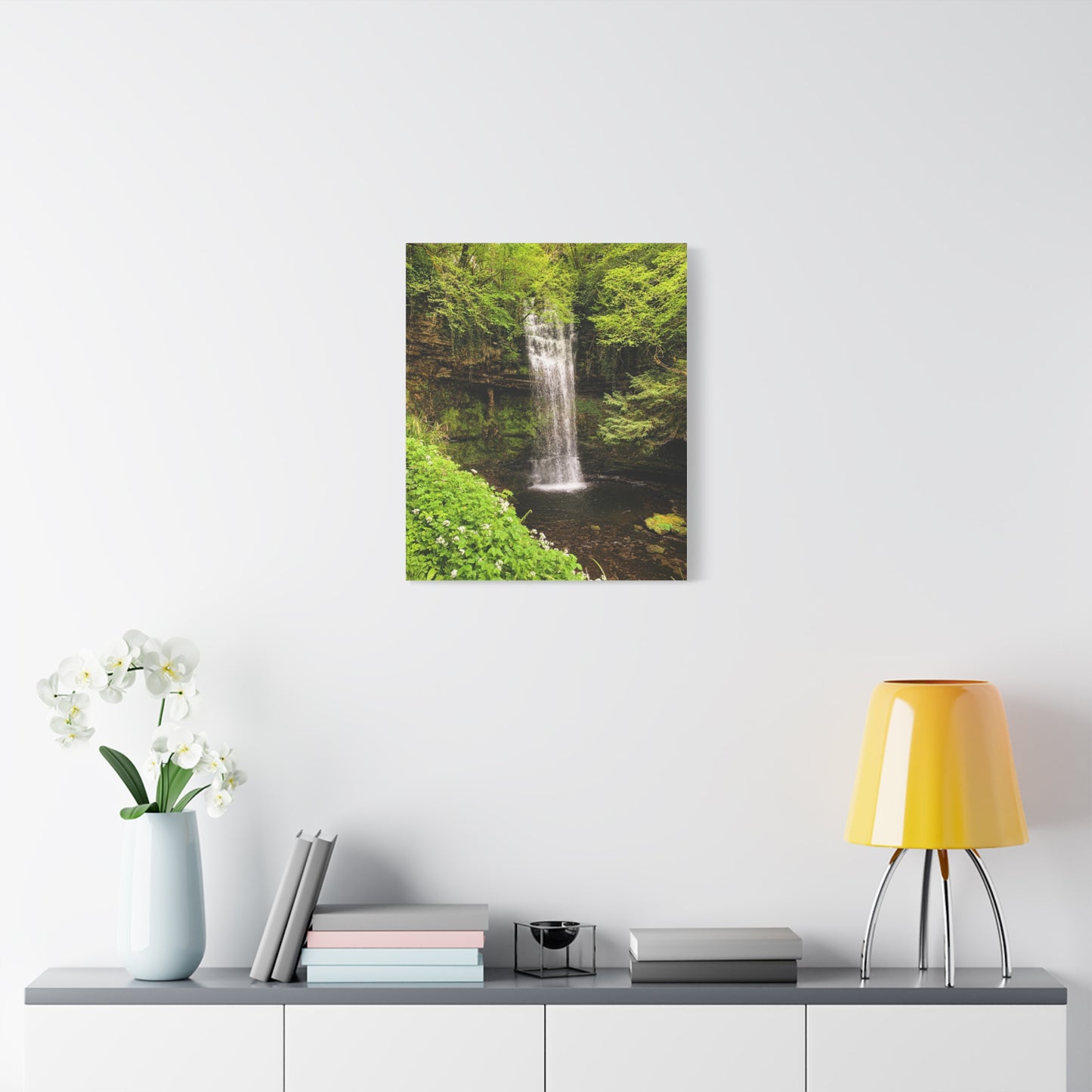 Glacer Waterfall Matte Canvas, Stretched, 1.25"