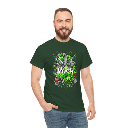 Kush Graffiti T-Shirt — Green Cannabis Leaf Street Art Tee