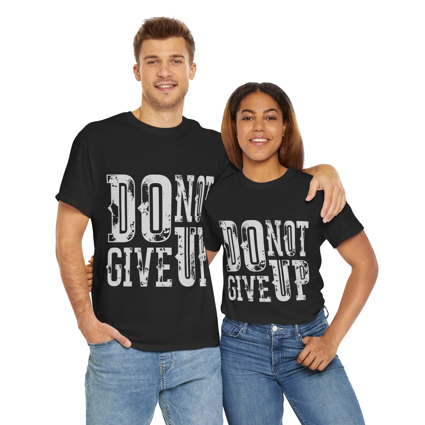 Inspirational Unisex Heavy Cotton Tee - 'Do Not Give Up'