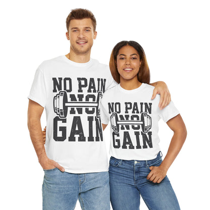 No Pain No Gain Unisex Heavy Cotton Tee - Perfect for Fitness Enthusiasts