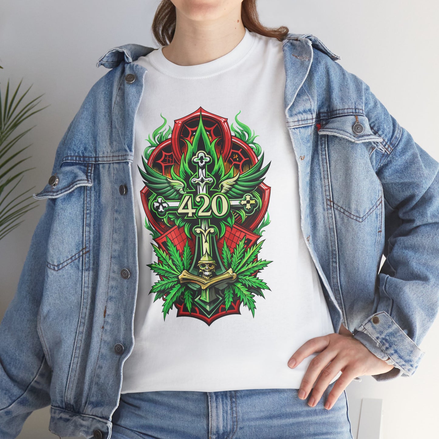 420 Cannabis Shield T-Shirt – Marijuana Leaf Stoner Graphic Tee