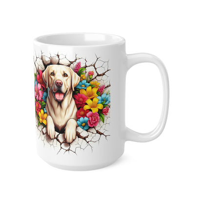 Vibrant Labrador Floral Coffee Mug - 11oz & 15oz