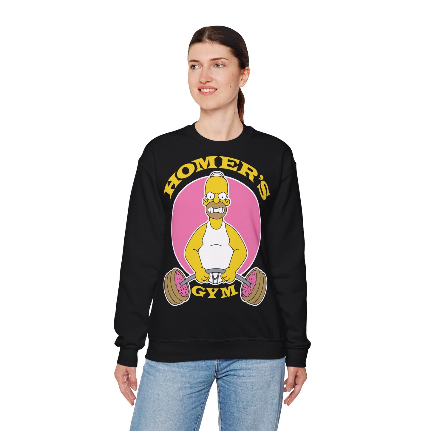 Homer's Gym Sweatshirt - Unisex Heavy Blend™ Crewneck for Fitness Fans Black
