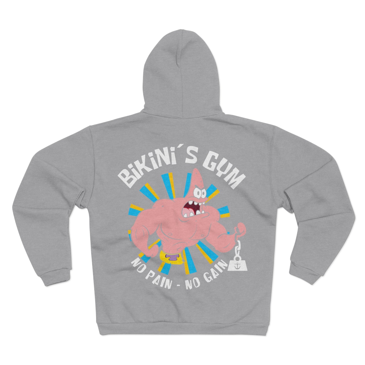 Unisex Hooded Zip Sweatshirt - Bikini's Gym "No Pain - No Gain"