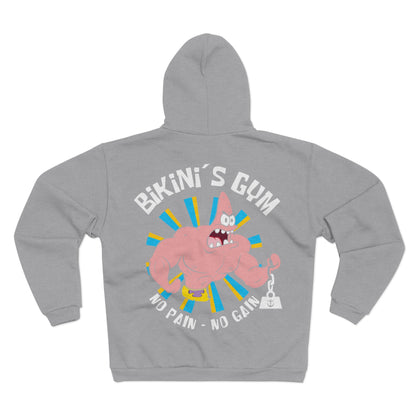 Unisex Hooded Zip Sweatshirt - Bikini's Gym "No Pain - No Gain"
