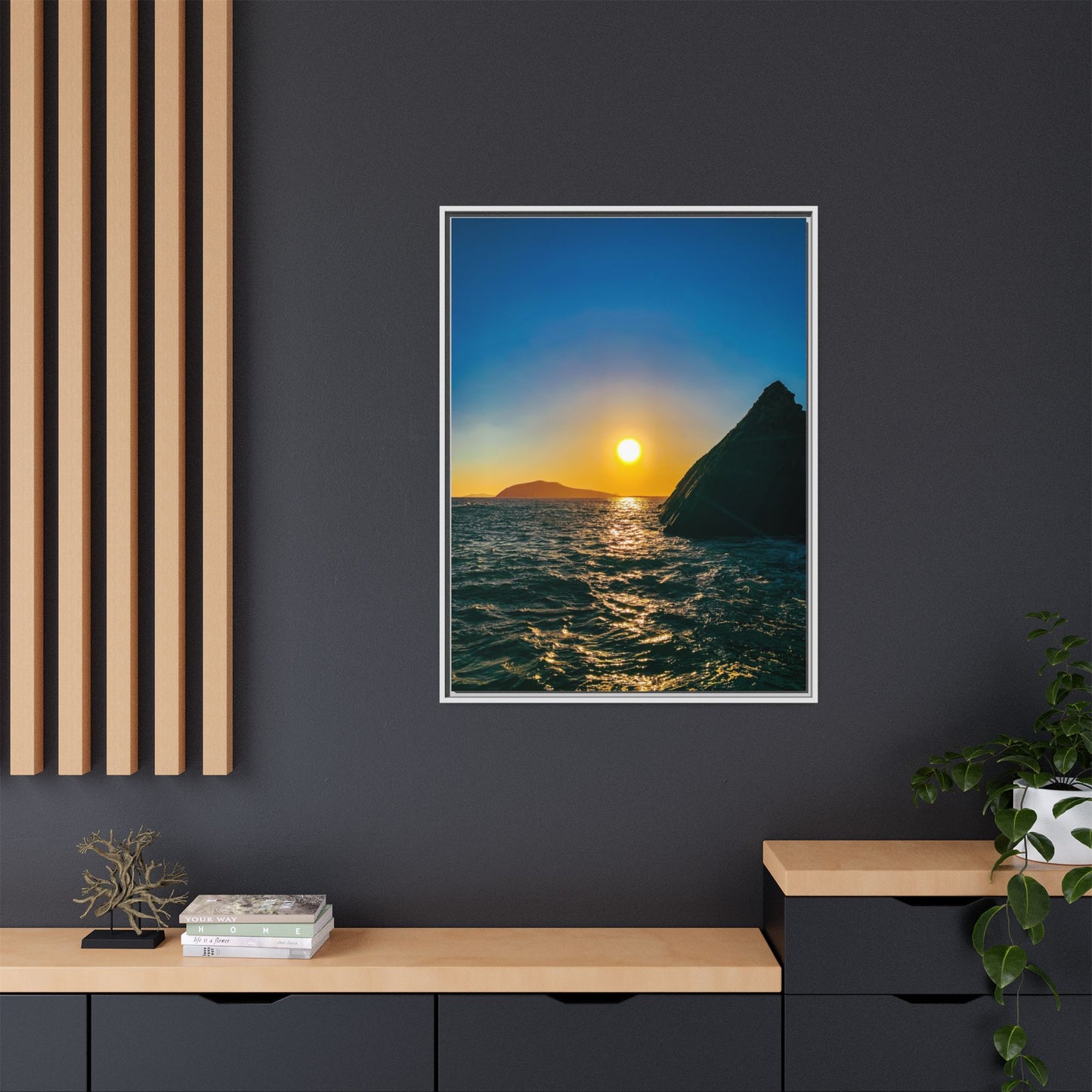 Dunquin Pier Sunset Matte Canvas, Framed (Multi-color)