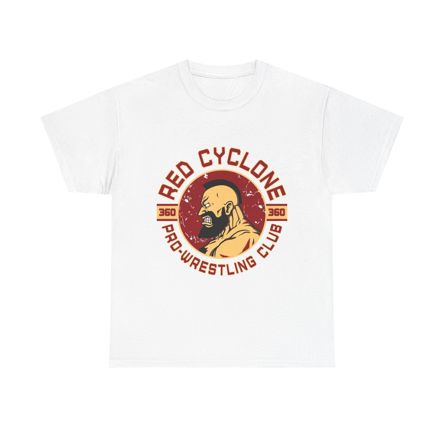 Red Cyclone Pro Wrestling Club Unisex Heavy Cotton Tee - Vintage Sportswear White