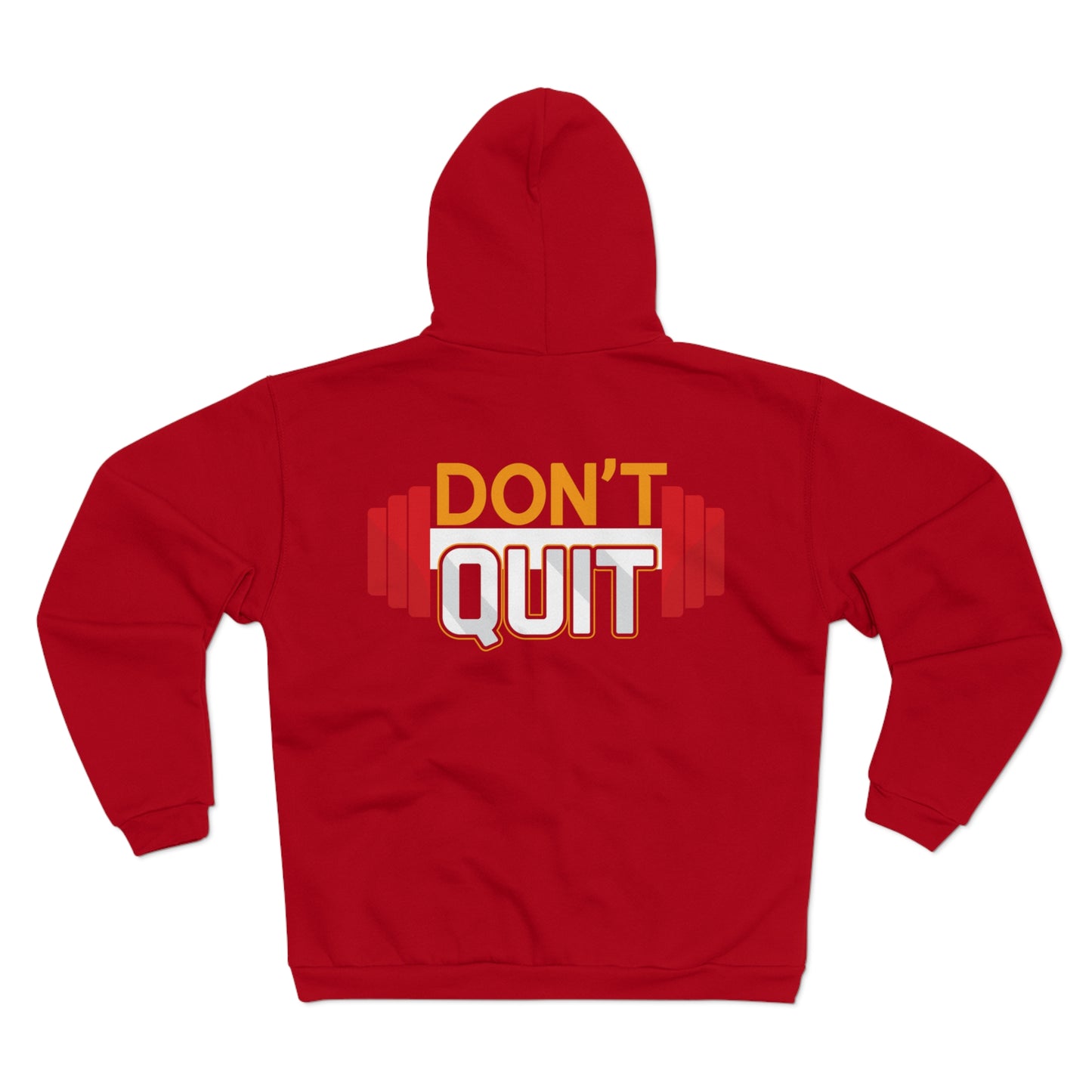 Motivational Unisex Zip Sweatshirt – "DON'T QUIT" Fitness Hoodie