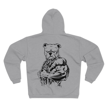 Muscle Dog Graphic Unisex Hooded Zip Sweatshirt for Dog Lovers