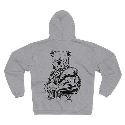 Muscle Dog Graphic Unisex Hooded Zip Sweatshirt for Dog Lovers