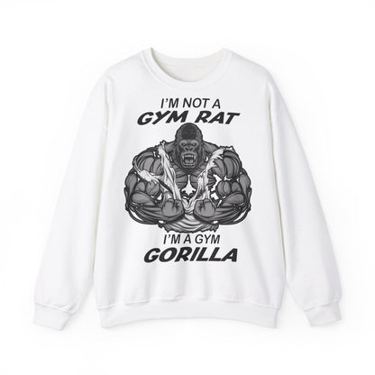 Unisex Funny Gym Sweatshirt - 'I'm Not a Gym Rat, I'm a Gym Gorilla'
