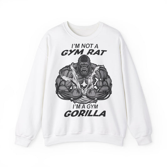 Unisex Funny Gym Sweatshirt - 'I'm Not a Gym Rat, I'm a Gym Gorilla'