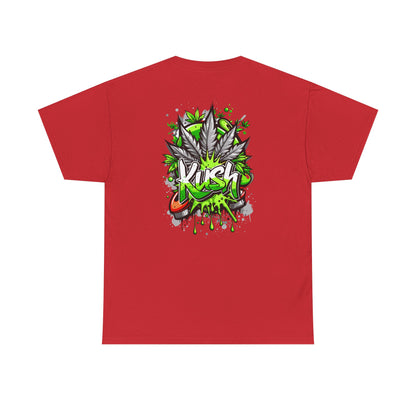Kush Graffiti T-Shirt — Green Cannabis Leaf Street Art Tee