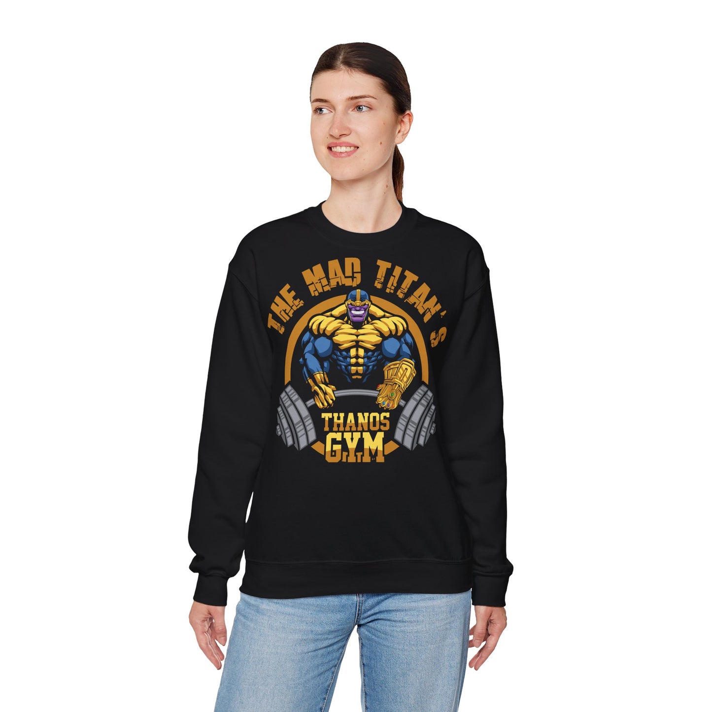 Thanos Gym Crewneck Sweatshirt - Unisex Heavy Blend™ Black