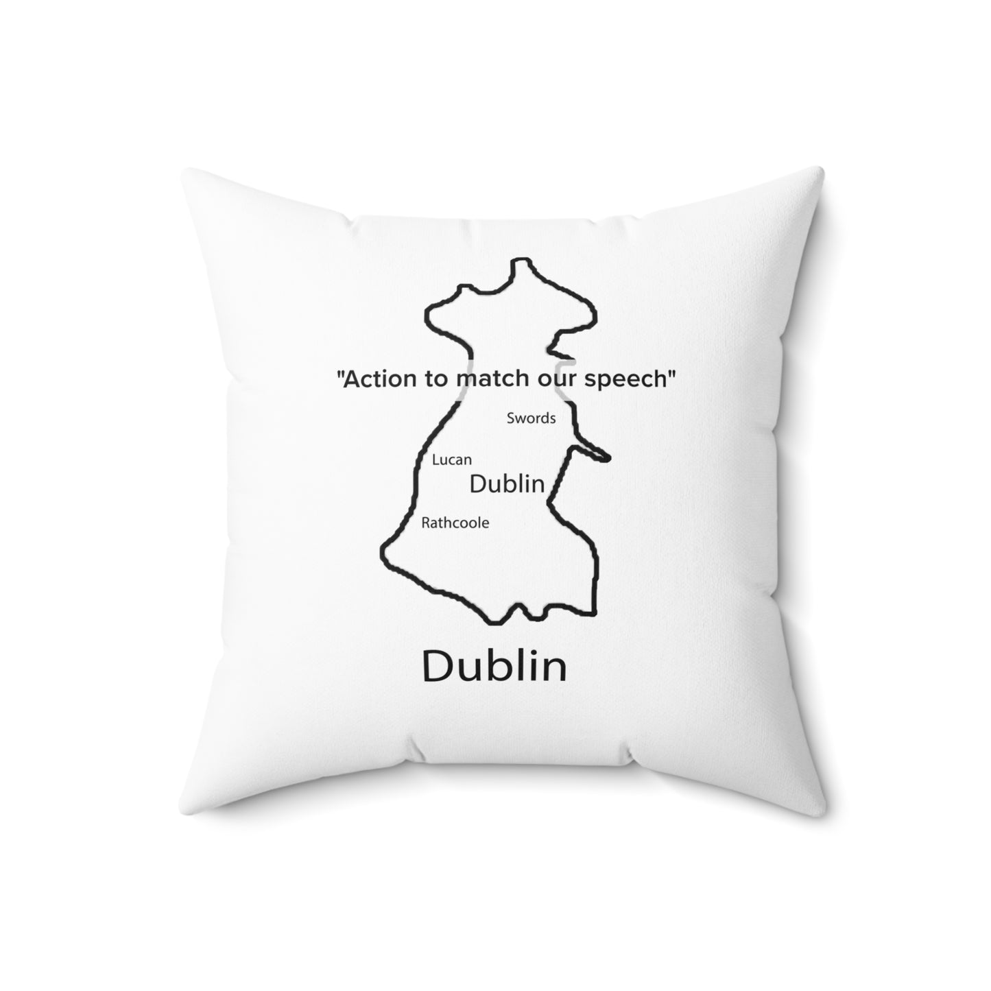 Dublin Spun Polyester Square Pillow White Edition 4 Sizes