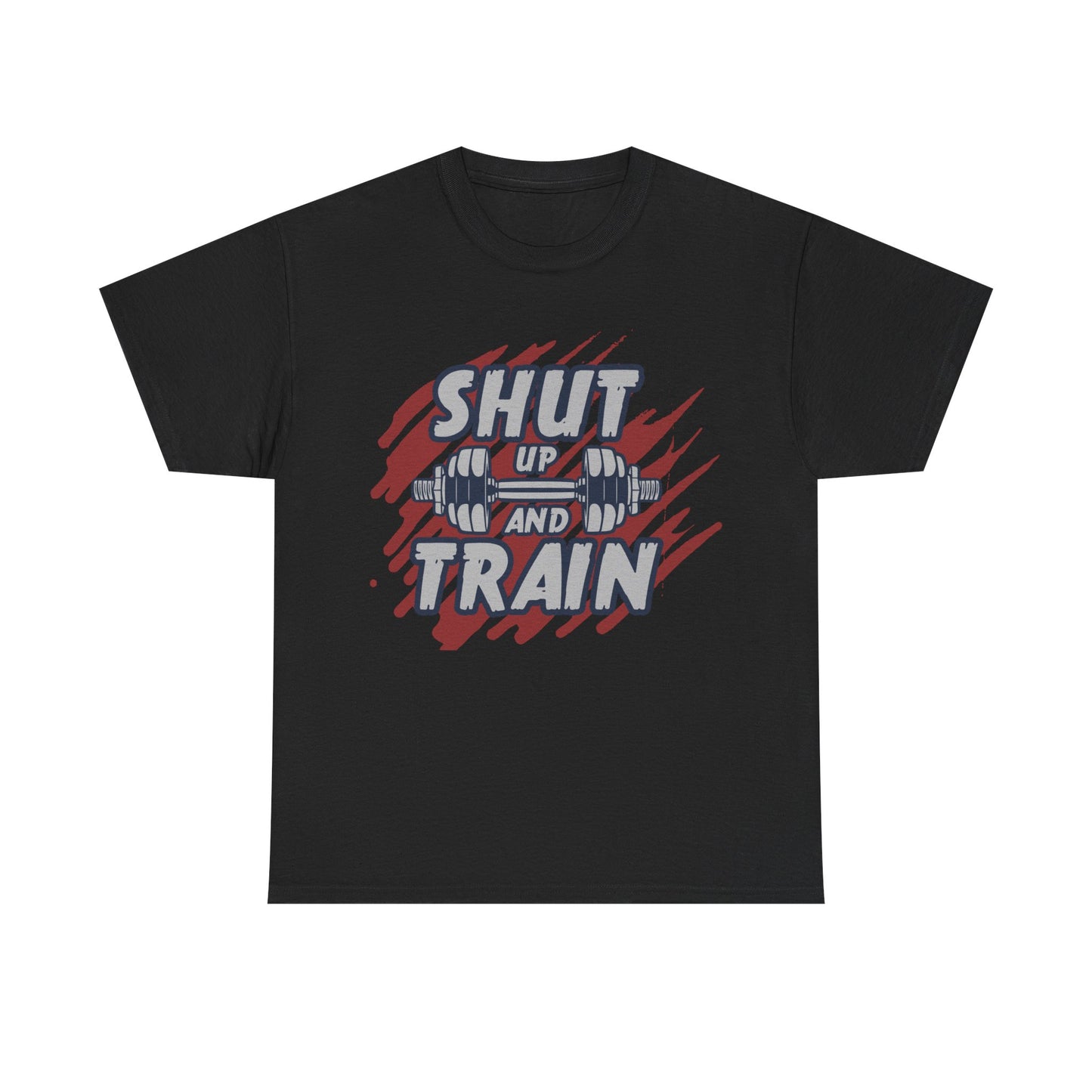 Motivational Workout Tee - 'Shut Up and Train' Unisex Heavy Cotton T-Shirt