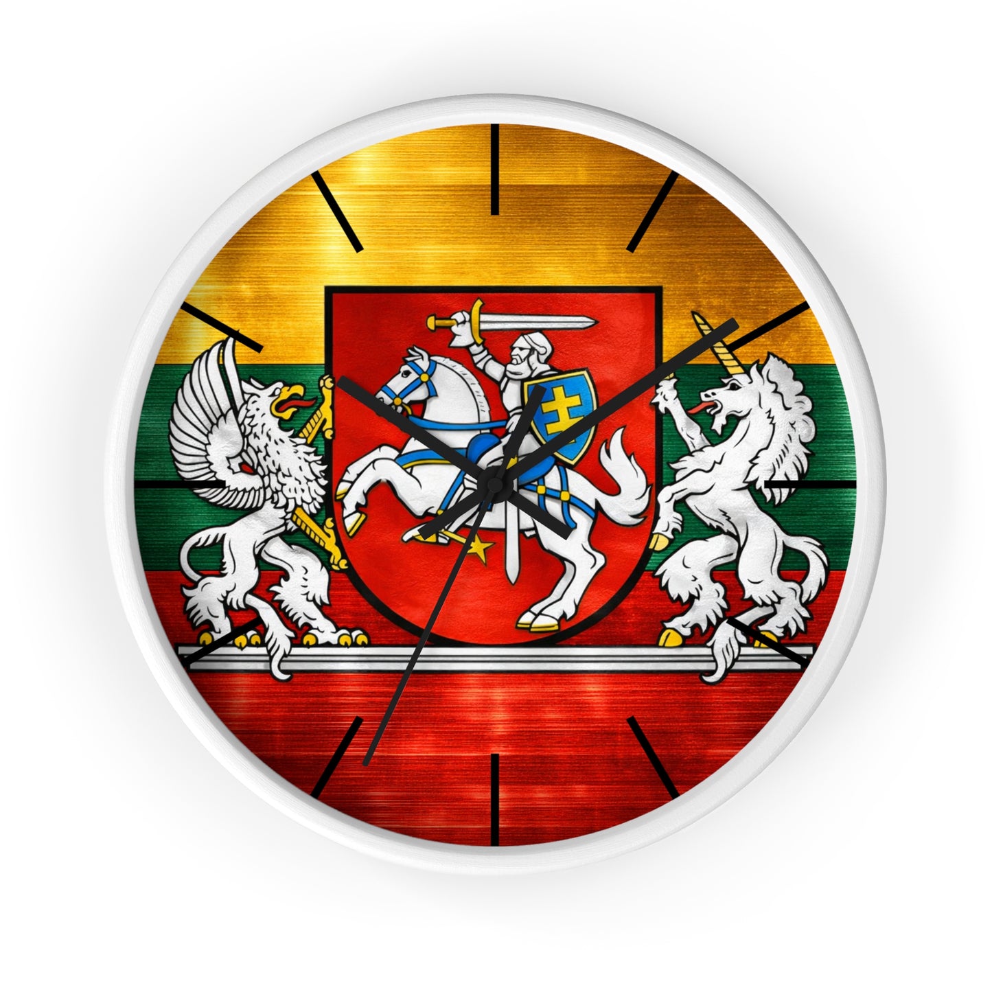 Lithuanian Coat of Arms Wall Clock — Vytis Emblem Decorative Clock