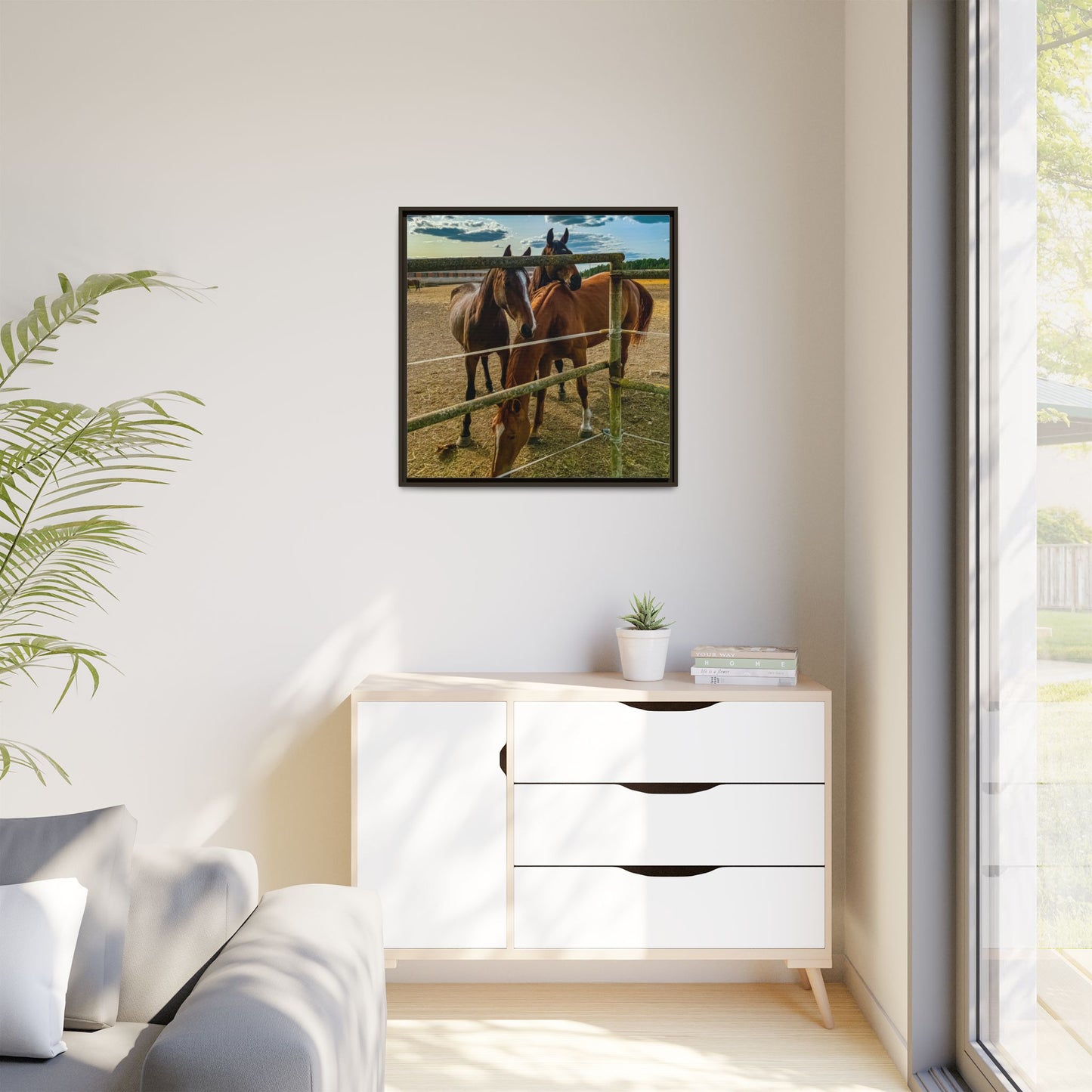 Horses Matte Canvas, Framed (Multi-color)