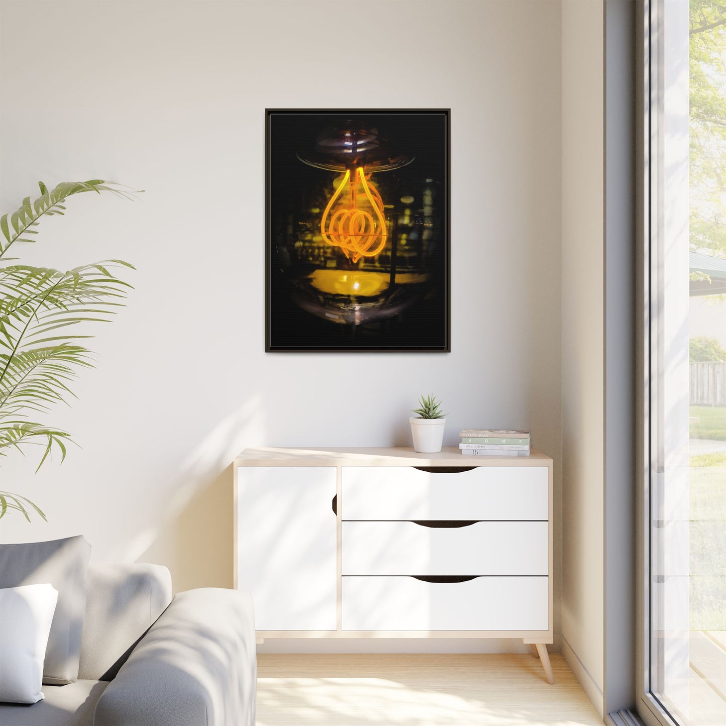 Bulb Matte Canvas, Framed (Multi-color)