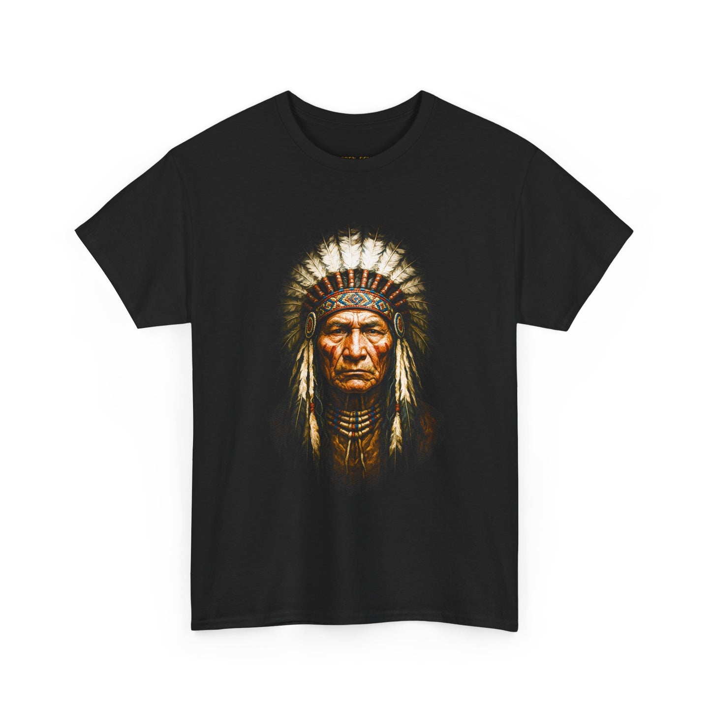 Native Chief Portrait T-Shirt — Vintage Native American Headdress Tee
