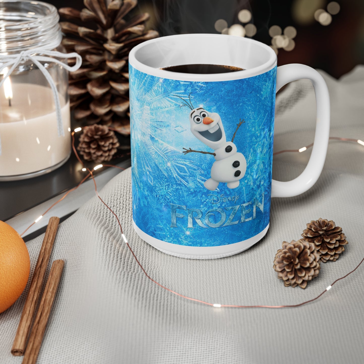 Frozen-Themed Ceramic Coffee Cup Set | 11oz & 15oz | Perfect for Fans